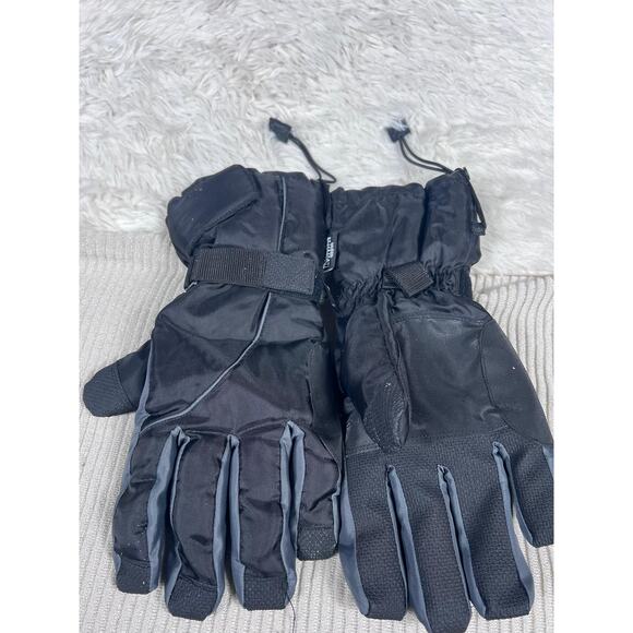 Thinsulate Gloves Mens Sz XL Black Insulated 100g Winter Ski Snow Grip Gauntlet - Picture 2 of 8